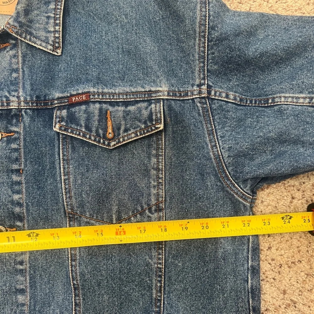 Vintage 1990s‎ Pace Brand Heavy Stone Washed Full Button Denim Jacekt Size XL